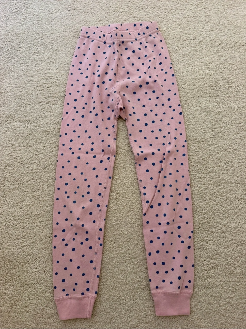 Hanna Andersson Pink Navy Polka Dot Bunny Long-Sleeve Top